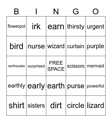 Articulation  /r/ BINGO Card