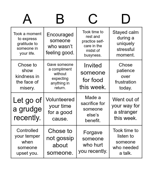 Fruit Salad Bingo Card