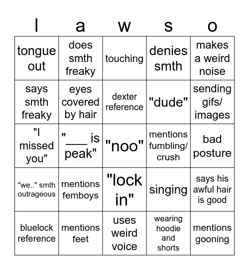 greyson bingo Card