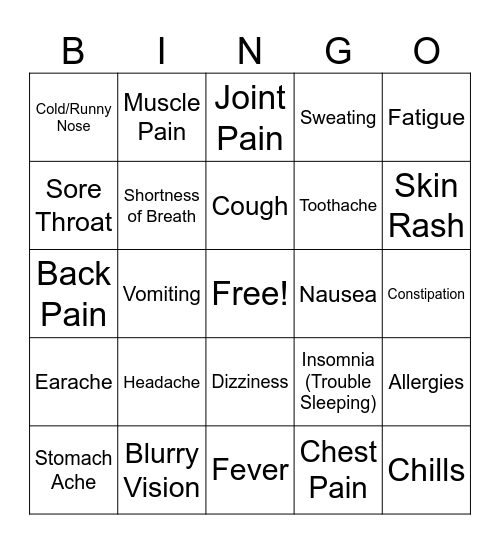 Negative Past  (Couldn't , Didn't) Bingo Card