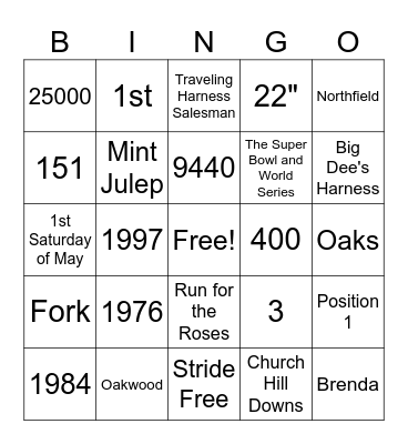 Big Dee's Bingo! Bingo Card