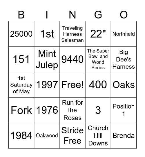 Big Dee's Bingo! Bingo Card