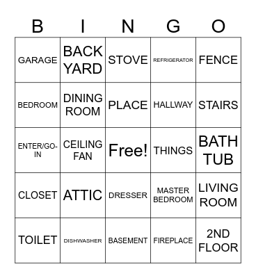 CP ASL 2 House and Home (Kitchen and More) Bingo Card