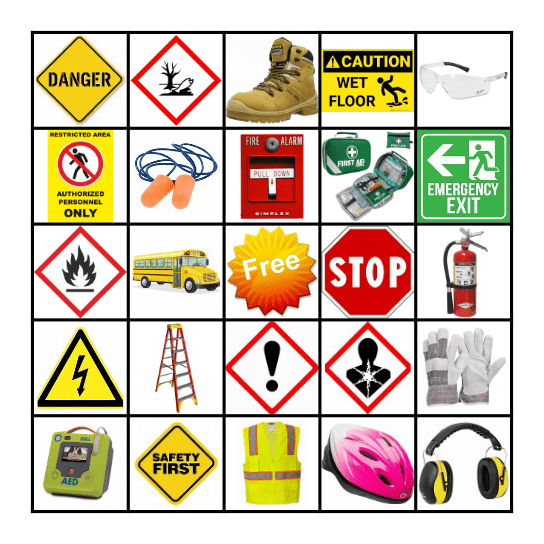 Safety Bingo Card