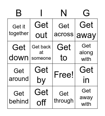 Get Phrasal Verbs Bingo Card