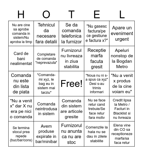 Achizitii BHC Bingo Card