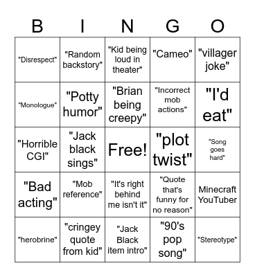 Minecraft Bingo Card