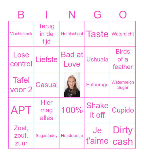 Muziek Bingo Indy's Birthday1 Bingo Card