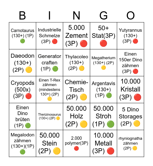 Ark Bingo Card
