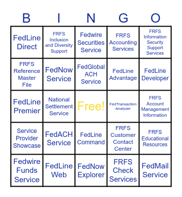 FRFS Bingo Card