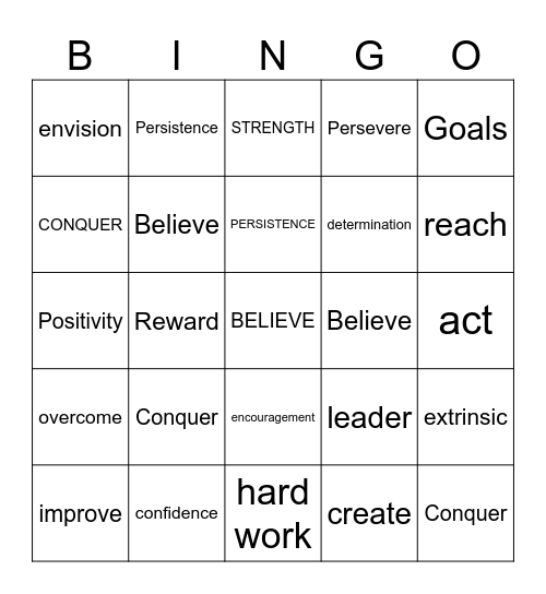 MOTIVATIONAL BINGO! Bingo Card