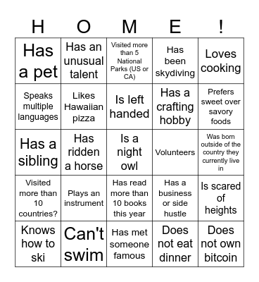 Home Pod Bingo! Bingo Card