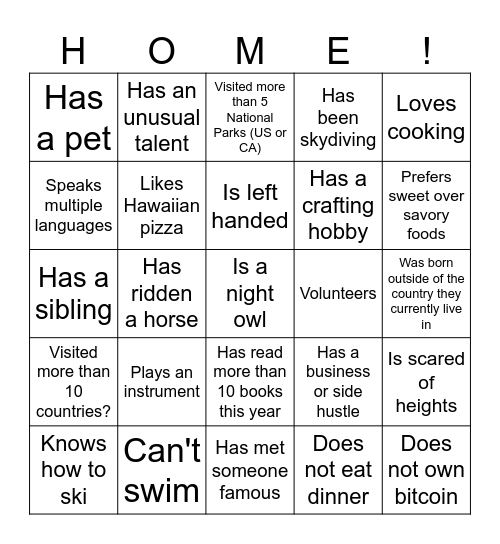 Home Pod Bingo! Bingo Card