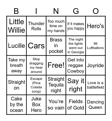 Christina's Bingo Card
