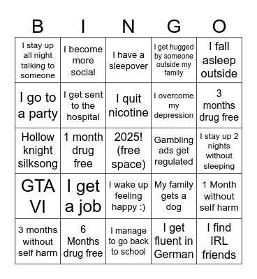 2025 Bingo Card
