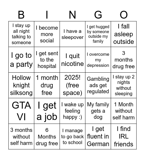 2025 Bingo Card