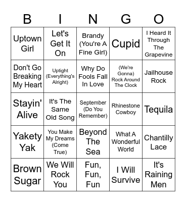 Franklinville Senior Center Bingo Card