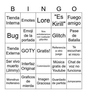 Bingo de Repo Bingo Card