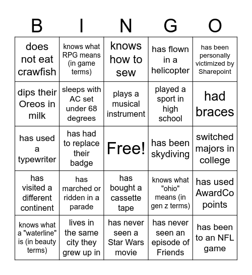 Brand Strat Bingo Card