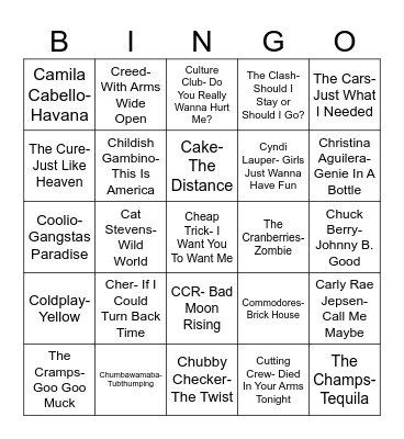 Radio Bingo "C" Section Bingo Card