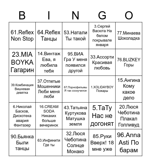 МУЗЛОТО DOMODEDOVO INTEGRATION Bingo Card