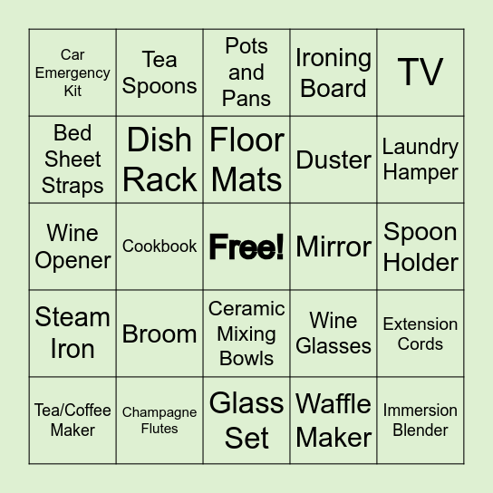 Bride-to-Be Bingo Card