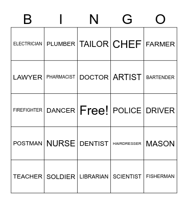 CAREERS Bingo Card