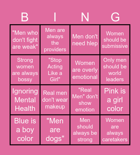 Women's Day Bingo Card
