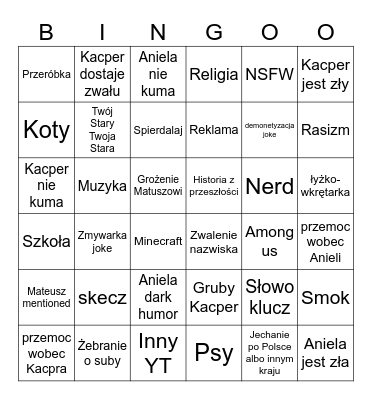 KACPER RITEZ Bingo Card