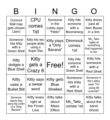 Kitty's Blood Cancer UK Bingo Card