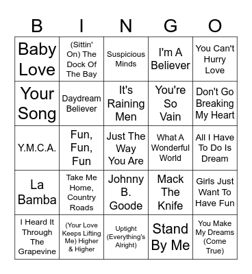 Franklinville Senior Center Bingo Card