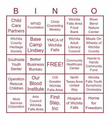 Nonprofit Showcase 2025 Bingo Card