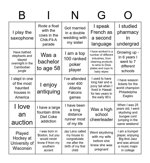 Board Member Bingo Card