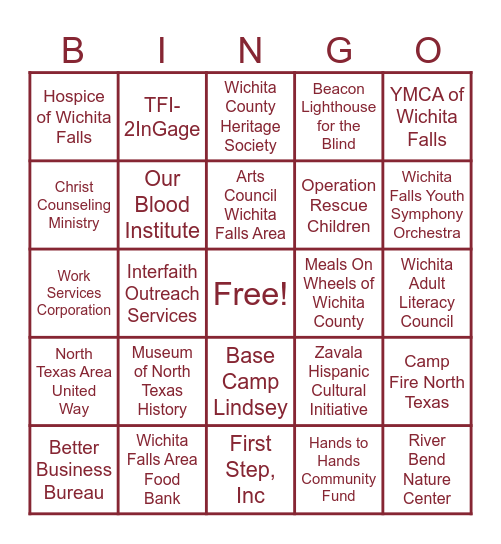 Nonprofit Showcase 2025 Bingo Card