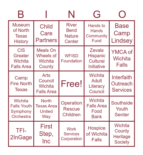 Nonprofit Showcase 2025 Bingo Card
