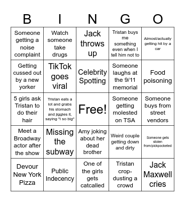 NYC 2025 Bingo Card
