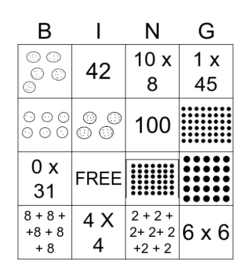 Multiplication Bingo Card