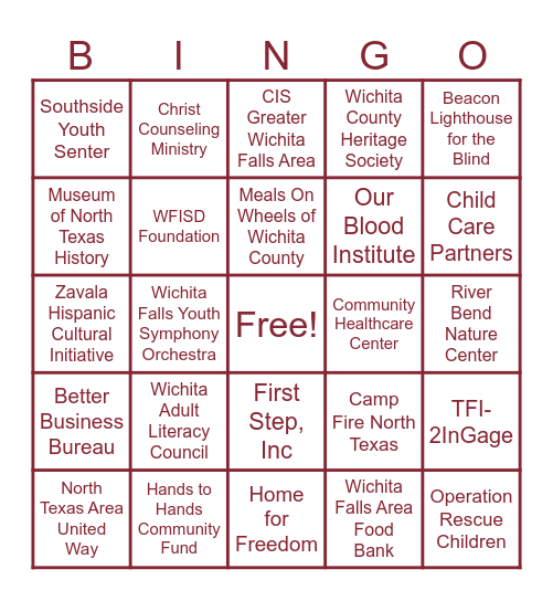 Nonprofit Showcase 2025 Bingo Card