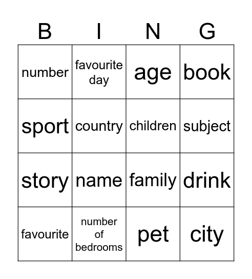 задание 4 Bingo Card