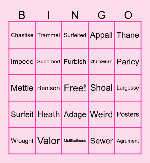 MacBeth Bingo Card