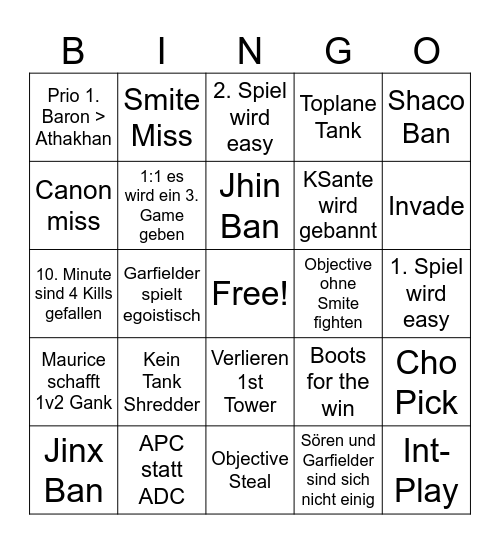 Best of 3 Playoffs Bingo Card