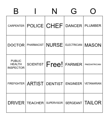 CAREERS Bingo Card