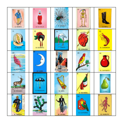 Loteria de Rey Bingo Card
