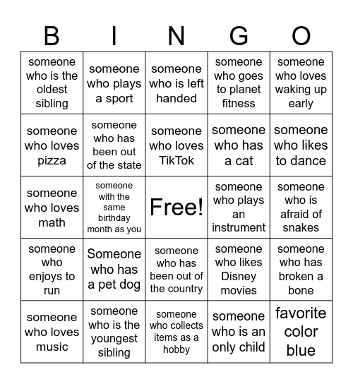Sole Sisters Bingo Card