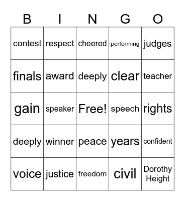 And the Winner Is Bingo Card