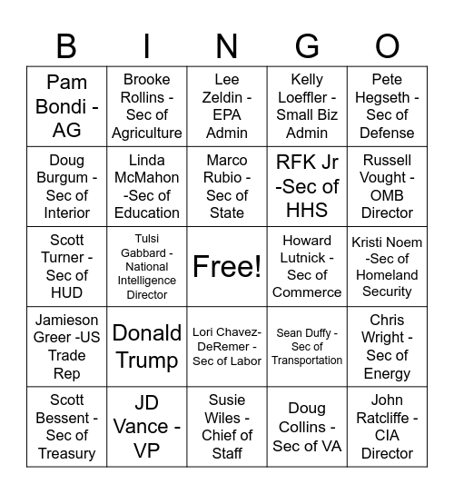 you’re fired bingo Card
