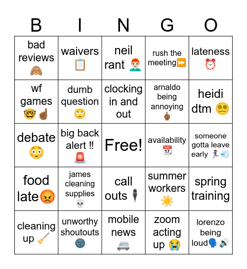 wf Bingo Card