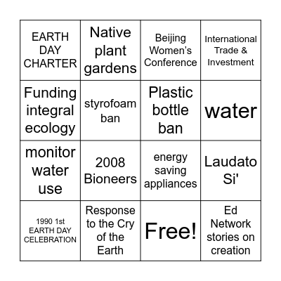 Earth Day 2025 Bingo Card