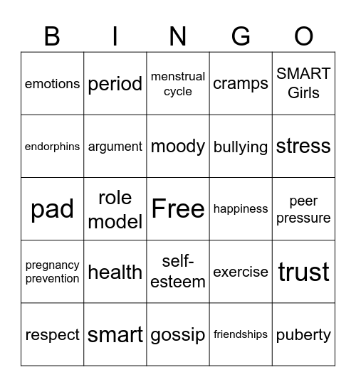 SMART GIRLS BINGO Card