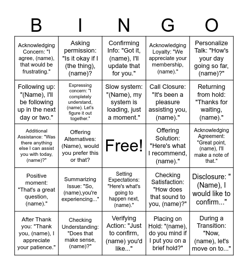 Using Member's Name in Call Bingo Card